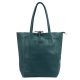 MiaMore 01-014 Z türkiz női bőr válltáska, shopper 40 x 38 x 13 cm