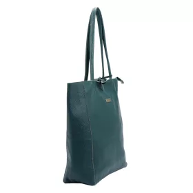   MiaMore 01-014 Z türkiz női bőr válltáska, shopper 40 x 38 x 13 cm