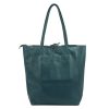 MiaMore 01-014 Z türkiz női bőr válltáska, shopper 40 x 38 x 13 cm