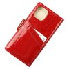 MiaMore PHONE CASE L1781 (IPHONE 12) piros női marhabőr irattartó 16 x 9 x 2 cm