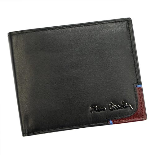 Pierre Cardin TILAK75 8824 fekete-piros férfi bőr pénztárca 11 x 9 cm