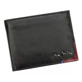   Pierre Cardin TILAK75 88061 fekete-piros férfi bőr pénztárca 12 x 9 cm