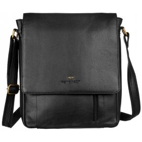   Peterson PTN-788-NDM fekete férfi bőr oldaltáska 27 x 34 x 8 cm
