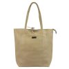 MiaMore 01-014 Z drapp női bőr válltáska, shopper 40 x 38 x 13 cm