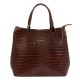 MiaMore 01-032 CROCO barna női bőr válltáska 35 x 28.5 x 15 cm