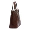 MiaMore 01-032 CROCO barna női bőr válltáska 35 x 28.5 x 15 cm