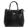 MiaMore 01-032 CROCO fekete női bőr válltáska 35 x 28.5 x 15 cm