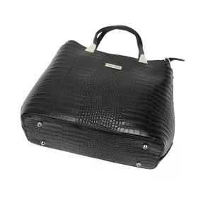   MiaMore 01-032 CROCO fekete női bőr válltáska 35 x 28.5 x 15 cm