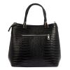 MiaMore 01-032 CROCO fekete női bőr válltáska 35 x 28.5 x 15 cm