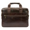 Nordee S134 S barna férfi bőr aktatáska, laptop 15,6" 38 x 27 x 9 cm