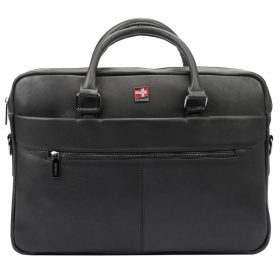   Nordee S133 fekete férfi bőr aktatáska, laptoptáska 15,6" 38 x 27.5 x 9 cm