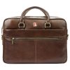 Nordee S133 barna férfi bőr aktatáska, laptop 15,6" 38 x 27.5 x 9 cm