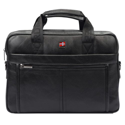 Nordee S137 fekete férfi bőr aktatáska 38 x 27 x 10 cm