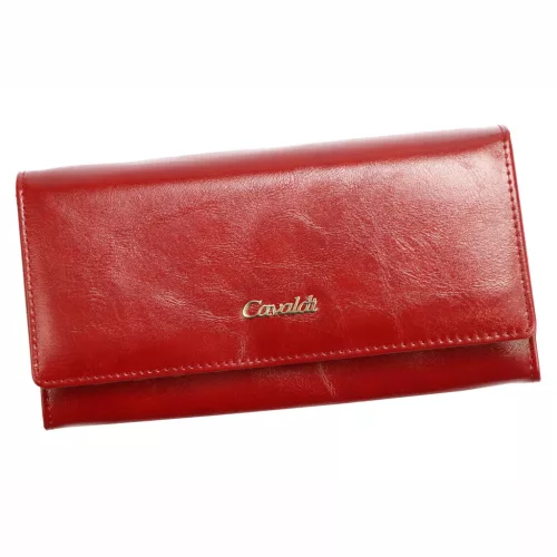 Cavaldi PX28-20 piros női bőr-rostbőr pénztárca 18,5 x 10 cm