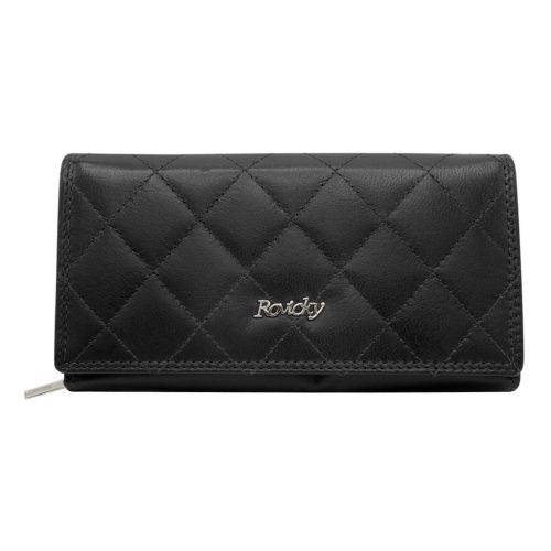 Rovicky R-RD-07-GCL-Q fekete női bőr pénztárca 9,5 × 16 cm