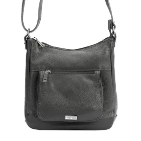  MiaMore DOLLARO szürke női bőr oldaltáska, crossbody 24 x 24 x 10 cm
