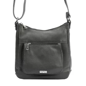   MiaMore DOLLARO szürke női bőr oldaltáska, crossbody 24 x 24 x 10 cm