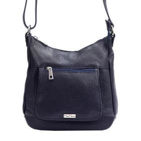   MiaMore 01-039 navy női bőr válltáska, oldaltáska 24 x 24 x 10 cm
