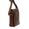 Peterson PTN TB-7032-COM barna féri bőr oldaltáska, válltáska 17 x 21 x 8 cm