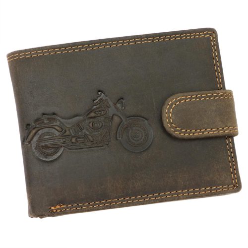 Wild L895-BIKE barna férfi marhabőr pénztárca 12.8 x 9.5 x 2.8 cm