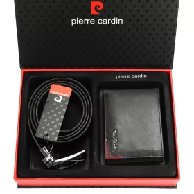   Pierre Cardin ZG-107 férfi bőrpénztárca, bőr öv ajándék szett 115 cm