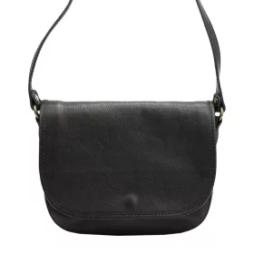   Florence 2005 fekete női bőr válltáska, oldaltáska, crossbody 25 x 20 x 8 cm