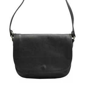   Florence 2005 fekete női bőr válltáska, oldaltáska, crossbody 25 x 20 x 8 cm