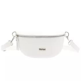   MiaMore 01-029 fehér női bőr válltáska, oldaltáska, crossbody 23 x 13 x 6 cm