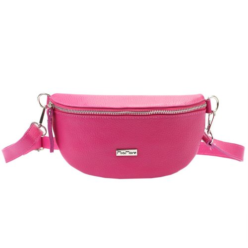 MiaMore 01-029 magenta női bőr válltáska, oldaltáska, crossbody 23 x 13 x 6 cm