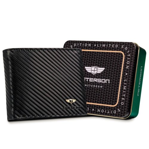 Peterson PTN 304-CA fekete férfi bőr pénztárca 12 x 9.5 x 3 cm