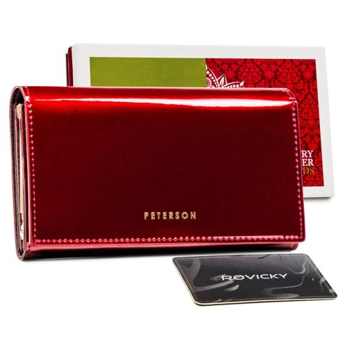 Peterson PTN BC-466 piros női bőr pénztárca 15.5 x 9 x 3 cm