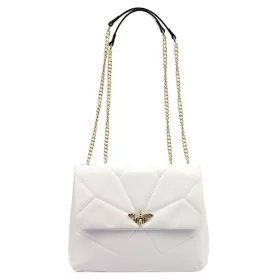   Luka 20-029 Bzzz fehér női bőr kézitáska, válltáska, oldaltáska 27 x 20 x 9.5 cm