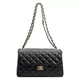 Luka 19-93 MN fekete női bőr válltáska 28 x 17 x 11 cm