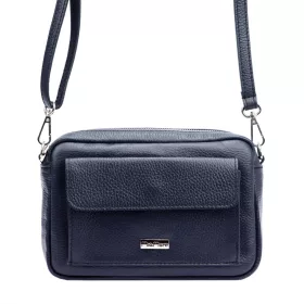   MiaMore 01-041 navy női bőr válltáska, oldaltáska 23 x 16 x 9 cm