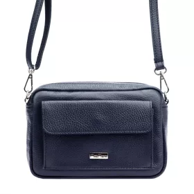   MiaMore 01-041 navy női bőr válltáska, oldaltáska 23 x 16 x 9 cm