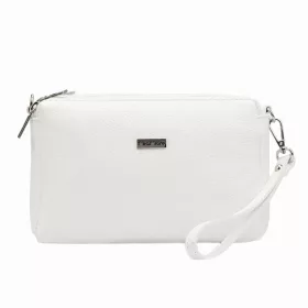   MiaMore 01-042 fehér női bőr kézitáska, válltáska, oldaltáska 24 x 15.5 x 7 cm
