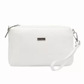   MiaMore 01-042 fehér női bőr kézitáska, válltáska, oldaltáska 24 x 15.5 x 7 cm