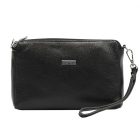   MiaMore 01-042 fekete női bőr kézitáska, válltáska, oldaltáska  24 x 15.5 x 7 cm