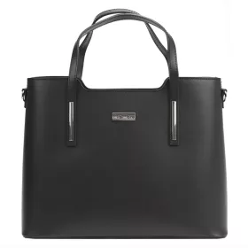   MiaMore 01-035 D (22-003-1) fekete női bőr kézitáska, válltáska, oldaltáska 37 x 28.5 x 16 cm