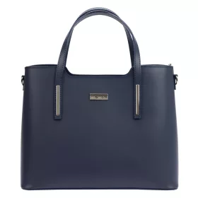   MiaMore 01-035 D (22-003-1) navy női bőr kézitáska, válltáska, oldaltáska 37 x 28.5 x 16 cm
