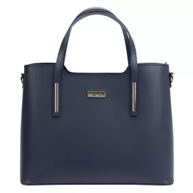   MiaMore 01-035 D (22-003-1) navy női bőr kézitáska, válltáska, oldaltáska 37 x 28.5 x 16 cm
