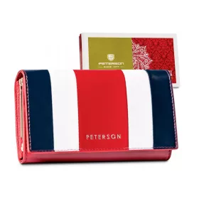   Peterson PTN PL-466 MULTI piros női marhabőr pénztárca 15.5 x 9 x 3 cm