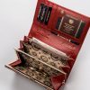 Peterson PTN PL-466 MULTI piros női marhabőr pénztárca 15.5 x 9 x 3 cm