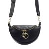 Luka 20-033 fekete női bőr válltáska, oldaltáska, crossbody 25 x 16 x 10 cm