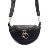 Luka 20-033 fekete női bőr válltáska, oldaltáska, crossbody 25 x 16 x 10 cm