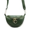Luka 20-033 zöld női bőr válltáska, oldaltáska, crossbody 25 x 16 x 10 cm