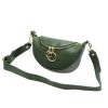 Luka 20-033 zöld női bőr válltáska, oldaltáska, crossbody 25 x 16 x 10 cm