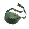 Luka 20-033 zöld női bőr válltáska, oldaltáska, crossbody 25 x 16 x 10 cm