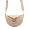Luka 20-033 púderrózsaszín női bőr válltáska, oldaltáska, crossbody 25 x 16 x 10 cm