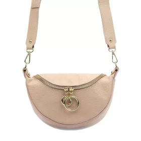   Luka 20-033 púderrózsaszín női bőr válltáska, oldaltáska, crossbody 25 x 16 x 10 cm